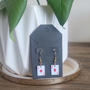 Playing Card Earrings with Gold Accents